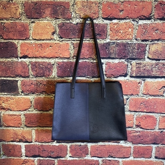 La Diva Italian Design Navy & Black Handbag Purse - Picture 4 of 12